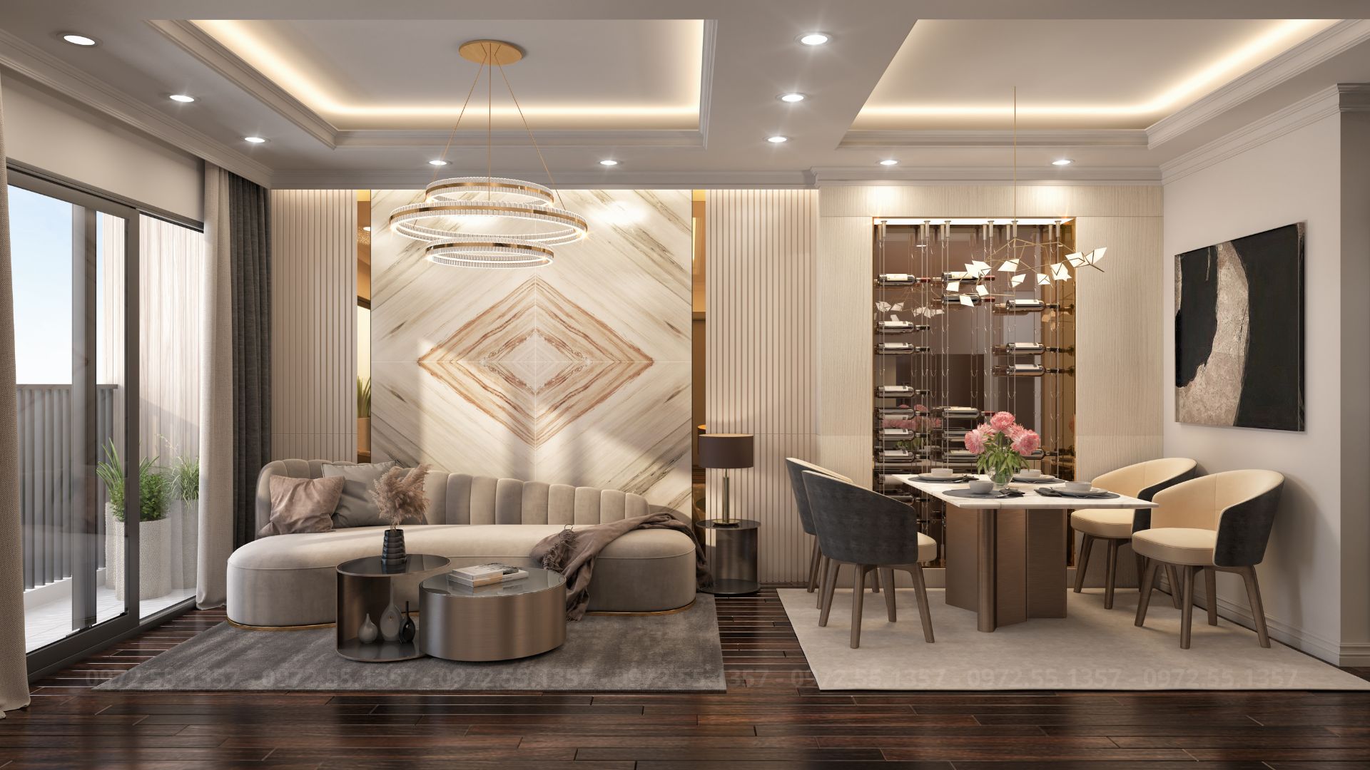 Căn hộ mẫu FLC Hausman - phòng khách